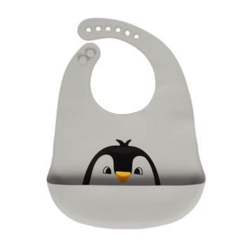 Baveta din silicon, 6 luni+, Gri, Sevi bebe