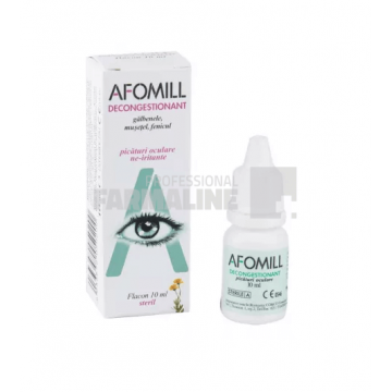 Afomill Picaturi oculare decongestionante cu Musetel, Galbenele si Fenicul 10 ml