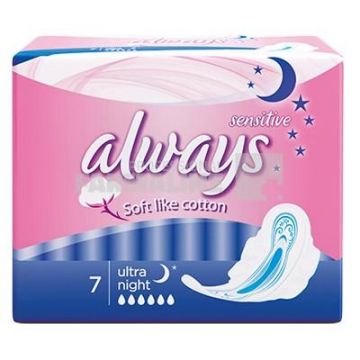 Always Sensitive Ultra Night Absorbante 7 bucati