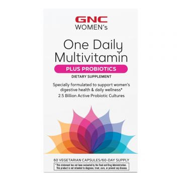 Gnc Women's One Daily Multivitamin Plus Probiotics, Complex De Multivitamine Pentru Femei Cu Probiotice Lab4, 60 Cps