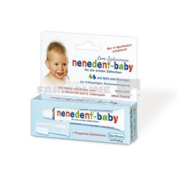 Nenedent Baby Pachet Pasta de dinti 20 ml + Periuta degetar 6-24 luni