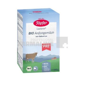 Topfer Lactana Bio Pre 0+ luni 600 g