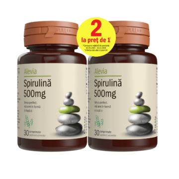 Alevia Spirulina 500 mg 30 comprimate 1+1 gratis