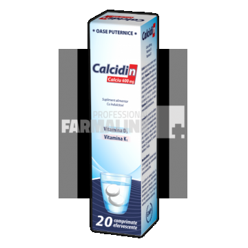 Calcidin + Vitamina D3 + Vitamina K 20 comprimate efervescente
