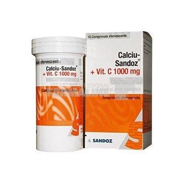 Calciu Sandoz + Vitamina C 1000 mg 10 comprimate efervescente
