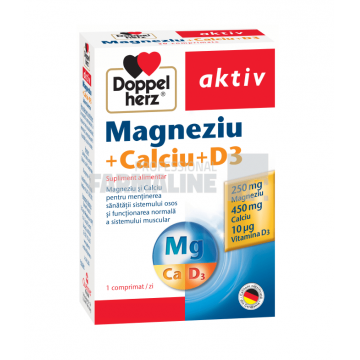 Doppelherz Aktiv Magneziu + Calciu + D3 30 comprimate