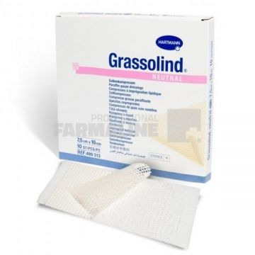 Hartmann Grassolind comprese impregnate cu unguent 7,5 cm x 10 cm 10 bucati