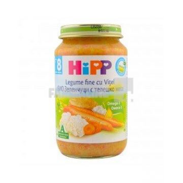 Hipp Piure din legume fine si orez cu carne de vitel 8+ luni 220g