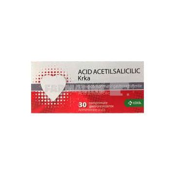 Krka Acid acetilsalicilic 75 mg 30 comprimate