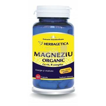 Magneziu Organic cu Vitamina B complex 60 capsule