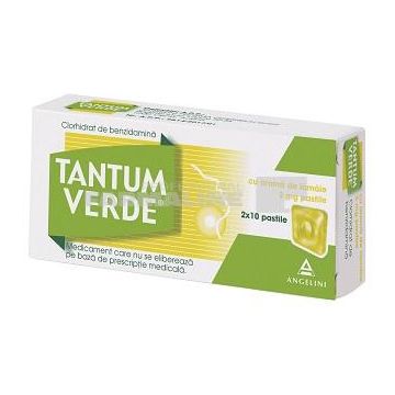 Tantum verde cu aroma de lamaie 3 mg 20 dropsuri