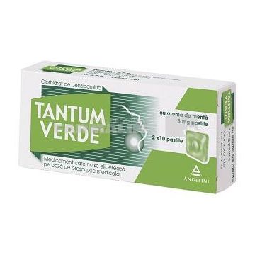 Tantum Verde cu aroma de menta 3 mg 20 dropsuri