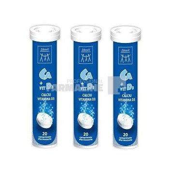 Zdrovit Calciu 400 mg + Vitamina D3 20 comprimate efervescente