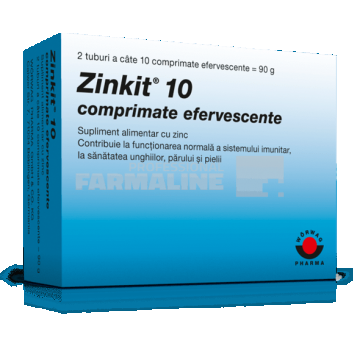 Zinkit 10 mg 20 comprimate efervescente