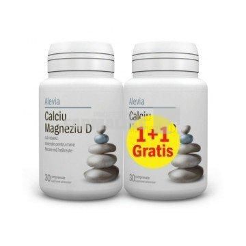 Alevia Pachet Calciu Magneziu D 30 comprimate 1 + 1 Gratis