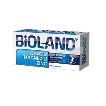 Bioland Calciu + Magneziu + Zinc 30 comprimate