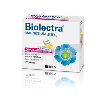 Biolectra Magnesium Direct cu aroma de lamaie 20 plicuri