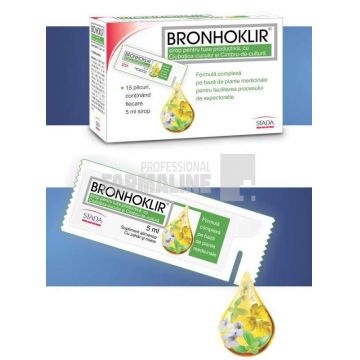 Bronhoklir Sirop pentru tuse productiva 5 ml x 15 plicuri