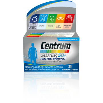 Centrum Silver 50+ de la A la Zinc pentru barbati 30 comprimate