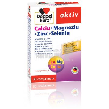 Doppelherz Aktiv Calciu + Magneziu + Zinc + Seleniu 30 comprimate