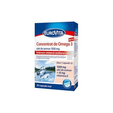 Eurovita Omega 3 Ulei peste oceanic + Vitamina D3 + Vitamina E 30 capsule