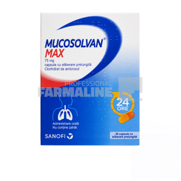 Mucosolvan Max 75 mg cu eliberare prelungita 20 de capsule