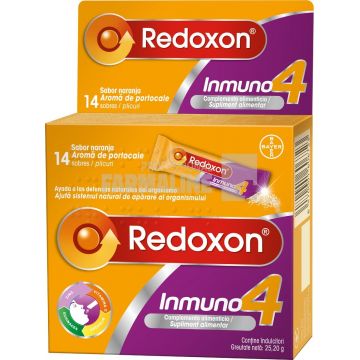 Redoxon Immuno 4, Vitamina C, Echinacea, Zinc si Propolis, 14 plicuri cu granule orodispersabile