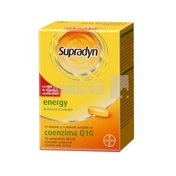Supradyn Energy Multivitamine Complex de Vitamina B - Coenzima Q10 - 13 Vitamine – Boost de energie 30 comprimate filmate