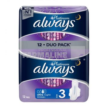 Always Platinum Night Duo Pack Absorbante Size3 12 bucati