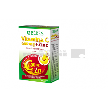Beres Vitamina C 600 mg + Zinc 30 comprimate