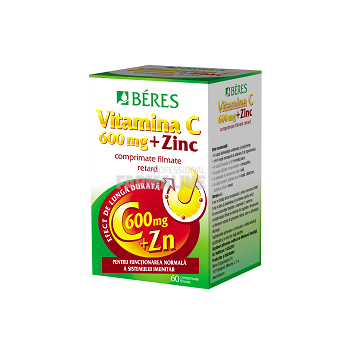 Beres Vitamina C 600 mg + Zinc 60 comprimate
