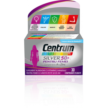 Centrum Silver 50+ de la A la Zinc pentru femei 30 comprimate