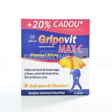 Gripovit Max C 12 plicuri 20% Cadou