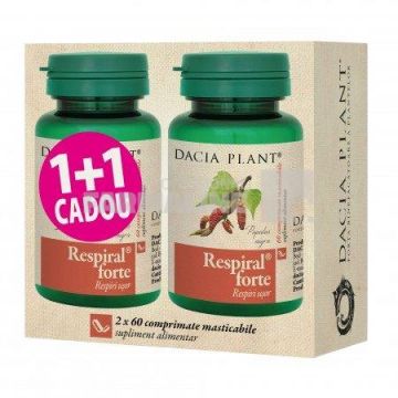Respiral Forte 60 comprimate masticabile 1 + 1 Cadou
