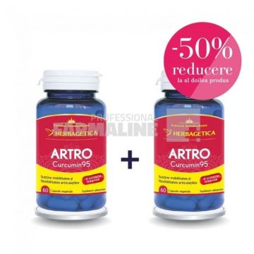 Artro Curcumin 95 60 capsule Oferta 1 + 1 - 50% din al II lea
