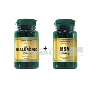 Cosmo Pharm Acid hialuronic 100 mg 60 tablete + MSM 1000 mg 30 tablete