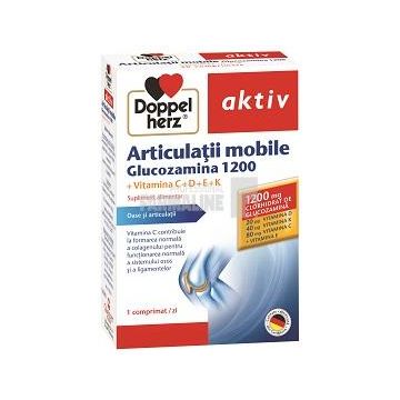 Doppelherz Aktiv ArticulaÈ›ii mobile Glucozamina 1200 Vit. C+D+E+K 30 comprimate