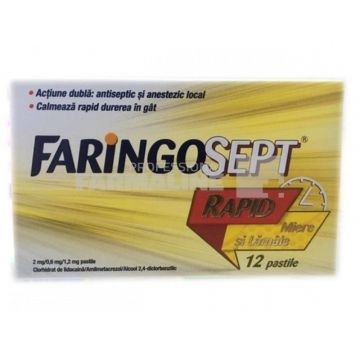 Faringosept rapid miere si lamaie 2 mg/0,6 mg/1,2 mg 12 comprimate