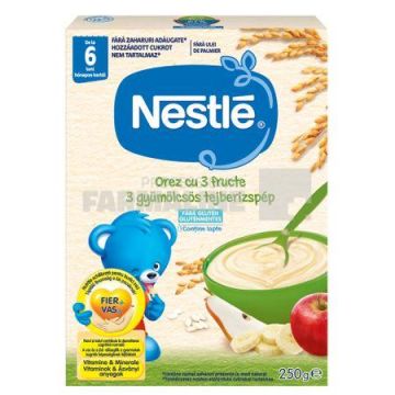 Nestle Cereale orez cu 3 fructe 6+ luni  250gr