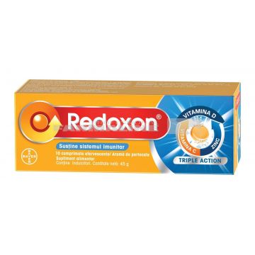 Redoxon Triple Action Vitamine si Zinc pentru sustinerea imunitatii 10 comprimate efervescente