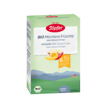 Topfer Bio Organic Cereale gris cu lapte si fructe 6+ luni 200 g