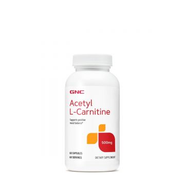 Acetil L-Carnitina 500mg, 60 capsule, GNC