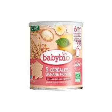 Bio 5 cereale cu banane mere si quinoa, 220g, BabyBio