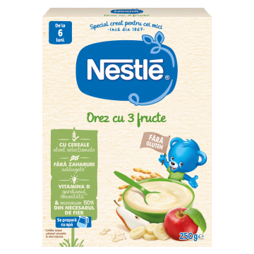 Cereale orez cu 3 fructe, 250g, Nestle