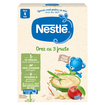 Cereale orez cu 3 fructe, 250g, Nestle