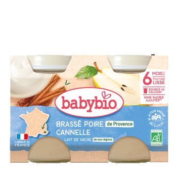 Crema de iaurt cu pere si scortisoara, 2 x 130g, BabyBio