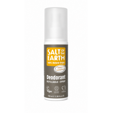 Deodorant unisex cu ambra si santal Salt Of The Earth, 100ml, Crystal Spring