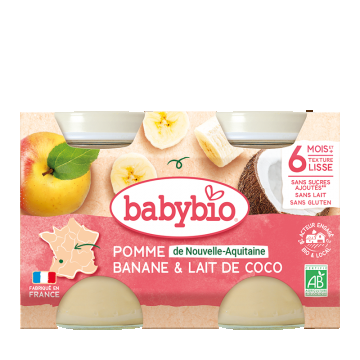 Desert din mere, banane si cocos, 2 x 130g, BabyBio
