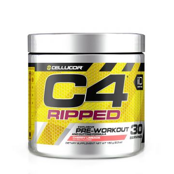 Formula pre-workout C4 Ripped cu aroma de limonada cu cirese, 180g, Cellucor