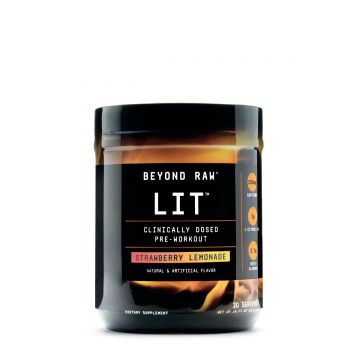 Formula Pre-Workout cu aroma de limonada de capsuni Beyond Raw, 412.5g, GNC